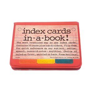 Office | Vintage Office Supplies Index Card In A Book Binder Includes ...
